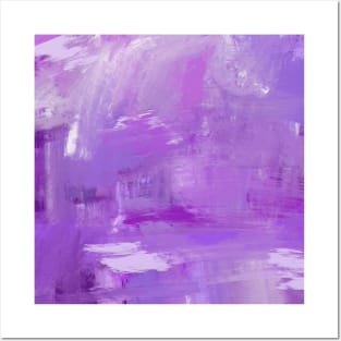 Abstract Purple Paint Strokes Posters and Art